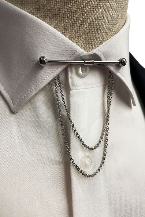 Best Groomsmen Accessory, Wedding Gift Grooms, Shirt Collar Pin, Shirt Collar Bar Chain The shirt collar pin is the choice of stylish gentlemen who want a different style. You can add a very stylish and different detail to your classic combinations with shirt collar pins that can be used with classic shirt collars. You can wear it alone or with a tie. it is very easy to use as in the video. Collar Pins Chain, Collar Pins For Men, Grooms Accessories, Collar Bar Shirt, Men Wedding Accessories, Tie Chain, Shirt Collar Pins, Shirt Collars, Groomsmen Accessories