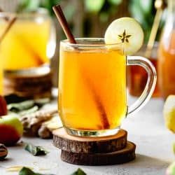 Apple Cider Hot Toddy with Vodka | This cozy apple cider hot toddy with vodka will warm you from the inside out. Apple cider, honey, hot water, lemon & vodka meet in this easy vodka cocktail. #applecider #hottoddy #vodkacocktail #holidaycocktail Vodka Hot Toddy, Vodka Apple Cider, Honey Vodka, Apple Cider Hot Toddy, Hot Spiced Cider, Bourbon Apple Cider, Vodka Cocktails Easy, Apple Cider Drink, Apple Cider Mimosa