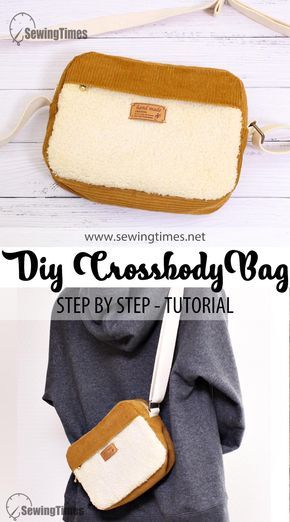 Sew A Handbag, Sewing Messenger Bag, Corduroy Bag Diy, Messenger Bag Patterns Sewing, Corduroy Crossbody Bag, Sewing Videos For Beginners, Sewing Crossbody Bag, Easy Sewing Bag, Diy Sac A Main