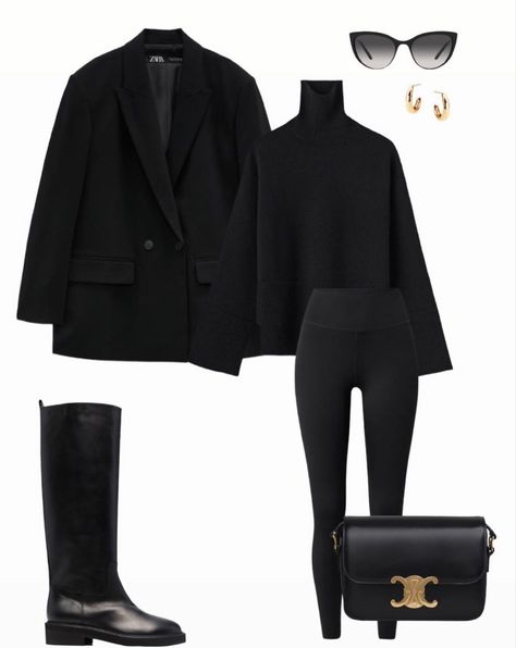 Zara Beauty, Old Money Outfits Women, Airport Outfit Ideas, Look Legging, All Black Outfits, Money Fashion, Mode Zara, Winter Fashion Outfits Casual, Old Money Outfits