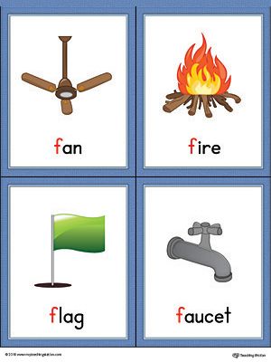 F Pictures Letter, Letter F Words And Pictures, Letter F Flashcards, Letters Flashcards, Alphabet Word Wall Cards, Alphabet Word Wall, Jolly Phonics Activities, Color Worksheet, Fan Pic