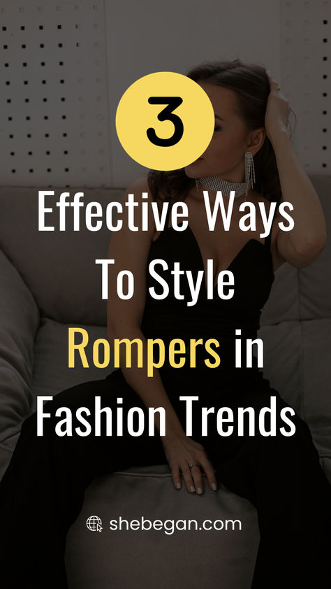 Rompers are an easy and fun way to dress up your wardrobe. Depending on the length, they can be worn as a maxi or mini, and they can be paired with just about anything. Here are some ideas for how you can style rompers in fashion trends: Shoes For Romper Outfit, How To Wear A Romper, How To Style A Romper Jumpsuits, Pants Romper Outfit Dressy, Black And White Romper Outfit, How To Style Romper Outfit Ideas, Shoes To Wear With Rompers, Black Romper Outfit Dressy, Dress Up A Romper