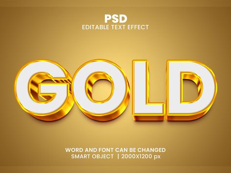 Gold 3D Editable Photoshop Text Effect Template by Bdrobin Free Photoshop Text, Wifi Icon, Effect Template, Photoshop Text Effects, Effect Photoshop, Photoshop Text, Gold Effect, 3d Text Effect, Gold Text