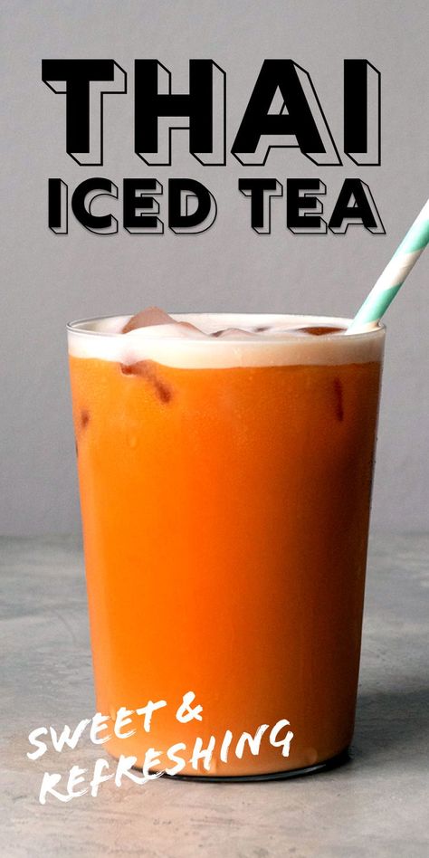 Thai Tea Recipes, Iced Tea Recipes Homemade, Hot Tea Recipes, Thai Iced Tea, Cafe Drinks, Homemade Iced Tea, Yummy Summer Drinks, Milk Tea Recipes, Tea Drink Recipes