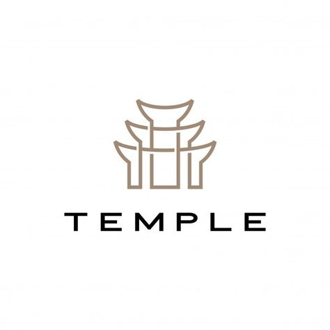 Temple logo icon illustration Premium Ve... | Premium Vector #Freepik #vector #background #logo #abstract #travel English Logo, Temple Logo, Temple Thailand, Cup Logo, Thailand Art, Thai Pattern, Education Icon, Logo Design Art, Fruit Illustration