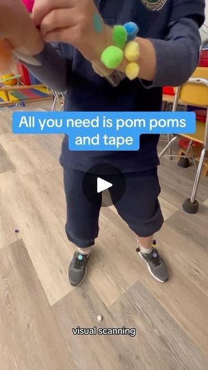 1.2K views · 47 reactions | 🤩Here is a fun activity that addresses midline crossing, motor planning, problem solving, visual attention, fine motor, and trunk rotation. 

📌All you need is packing tape and Pom Poms. 

📌My student is in second grade and has ADHD. Look how focused he is doing this activity. 

🤩Let me know if you try it!

#activitiesforkids #braingym #finemotorskills  #schoolbasedoccupationaltherapy #coloringsheetsforkids #ot #cota #homeschoolingideas #pedsot #schoolbasedot #schoolbasedotresources #occupationaltherapyforkids #specialed #specialeducation #finemotorskills  #otforkids #otideas #pediatricoccupationaltherapist #tpt #teacherspayteachers | 𝕋𝕙𝕖 𝕄𝕒𝕘𝕚𝕔 𝕆𝕋 𝔹𝕦𝕘 | themagicotbug · Original audio Fun Occupational Therapy Activities, Standing Activities Occupational Therapy, Occupational Therapy Bilateral Coordination Activities, Visual Motor Activities Occupational Therapy, Ocular Motor Activities For Kids, Focus Activities For Preschoolers, Crossing Midline Activities Preschool, Fine Motor Activities For Adults, Midline Crossing Activities