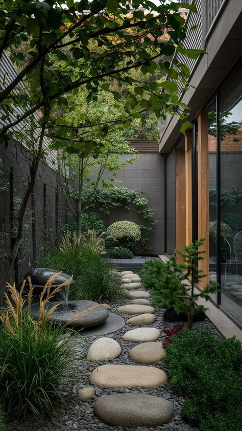 Japanese Gardens For Small Spaces, Japanese Yard Ideas Landscapes, Small Terrace Garden Ideas, Zen Terrace, Japanese Terrace, Small Backyard Patio Designs, Japan Garden Design, Small Zen Garden Ideas, Japanese Zen Garden Landscaping