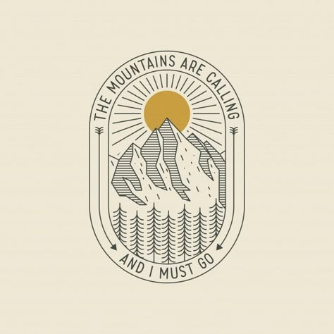 The Mountains Are Calling And I Must Go, Mountain Branding, Outdoors Logo Design, Logo Montagne, Mountains Logo, Historical Logo, Cycle Logo, Sea Logo, Farm Logo Design