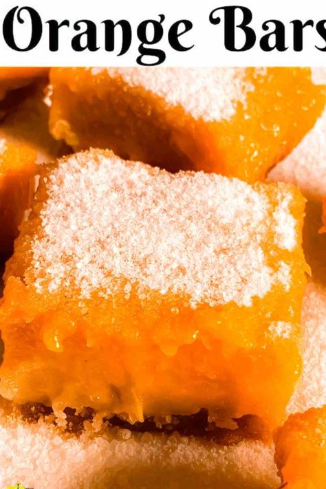 Delicious Orange Bars - RecipeMagik Recipes Using Mandarin Oranges, Fresh Orange Desserts, Recipes With Mandarin Oranges, Tangerine Recipes, Orange Bars, Orange Recipes Dessert, Mandarine Recipes, Orange Dessert, Winter Dessert