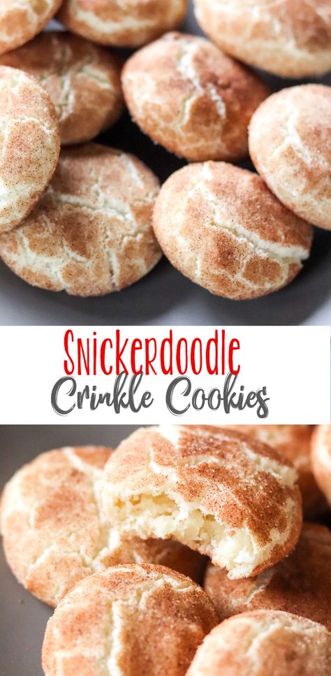 Cookies Crinkle, Cookies Snickerdoodle, True Christmas, Crinkle Cookies Recipe, Cake Mixes, Snickerdoodle Cookies, Cookies Easy, Best Christmas Cookies, Crinkle Cookies