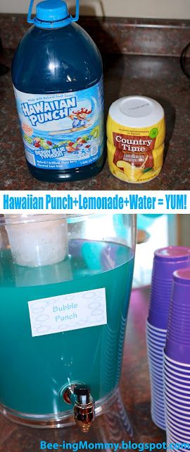 delicious light blue Bubble Punch aka Tiffany Punch Recipe - 3 ingredients Teal Punch Recipe Non Alcoholic, Blue Pineapple Punch, Easy Blue Punch Recipes Non Alcoholic, Blue Hawian Punch Recipe, Turquoise Punch Recipe, Cinderella Punch Recipe, Blues Clues Birthday Party Food Ideas, Blue Punch For Kids, Blue Drink For Gender Reveal