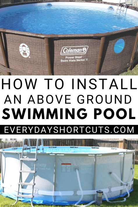 Learn How to Set Up a Bestway Power Steel Frame Above Ground Pool in your backyard in just a few hours. Above Ground Pool Landscape Ideas, Above Ground Pool Landscape, Installing Above Ground Pool, Coleman Pool, Landscape Design Pool, Pool Deck Decor, Small Above Ground Pool, Above Ground Pool Steps, Inground Pool Landscaping