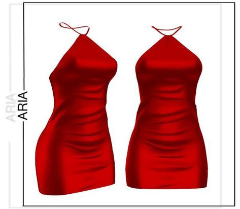 Sims 4 Halter Dress, Sims 4 Red Dress, Leather Dress Outfit, Tight Red Dress, Red Leather Dress, Hero Clothes, Animated Clothes, Body Outfit, Sims 4 Mods Clothes