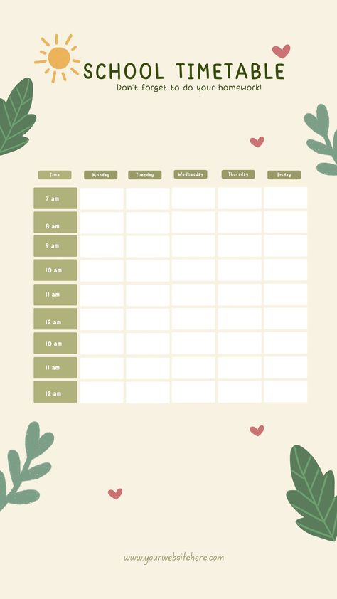 Soft Cute School Schedule Planner Instagram Story - Templates by Canva Study Schedule Template, Class Schedule Template, Struktur Teks, Timetable Template, School Timetable, Study Planner Printable, School Template, Study Schedule, School Schedule