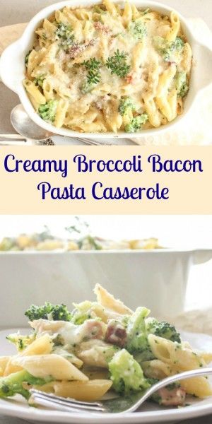 Creamy Broccoli Bacon Pasta Casserole, a delicious cheesy baked pasta recipe, perfect family or company dinner. Fast and easy.|anitalianinmykitchen.com Penne Casserole, Cheesy Baked Pasta, Baked Pasta Recipe, Pasta Bacon, Bacon Pasta Bake, Baked Broccoli, Bacon Broccoli, Penne Recipes, Broccoli Bacon