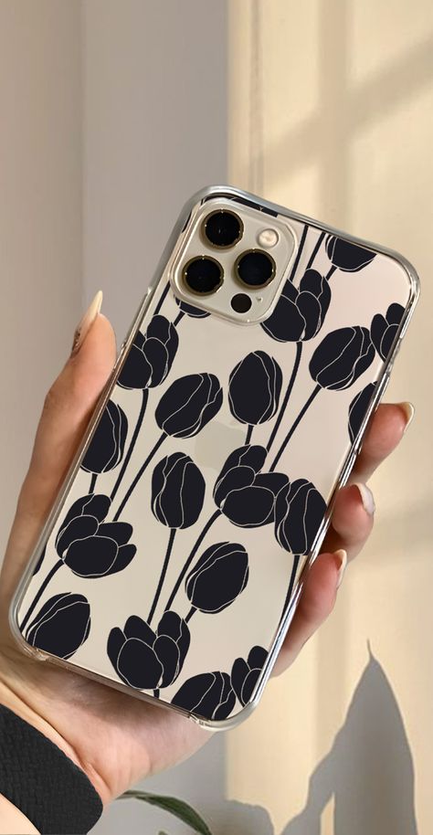 Y2K Retro Black Grunge Tulip Flower Case for iPhone 15 14 13 12 11 Pro Max case iPhone 15 14 13 12 Pro Tulip Case XS Max iPhone XR iPhone SE Tulip Phone Case, Pharmacy Decor, Iphone 8plus, Black Tulips, Iphone Cases Cute, Black Grunge, Tulip Flower, Aesthetic Phone Case, Flower Phone Case