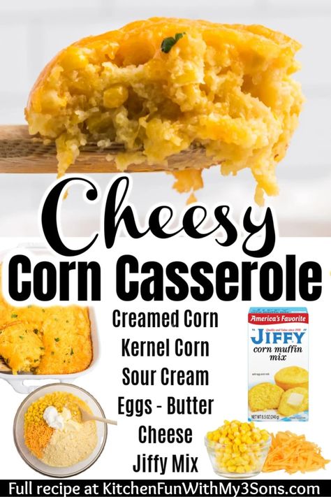 Easter Corn Casserole, Corn Casserole With Egg, Corn Casserole Jiffy Cheese, Jalepeno Cheesy Corn, Skillet Corn Casserole, Chevys Corn Casserole, Corn Casserole Jiffy With Cheese, Cheesy Corn Casserole Crockpot, Three Corn Casserole