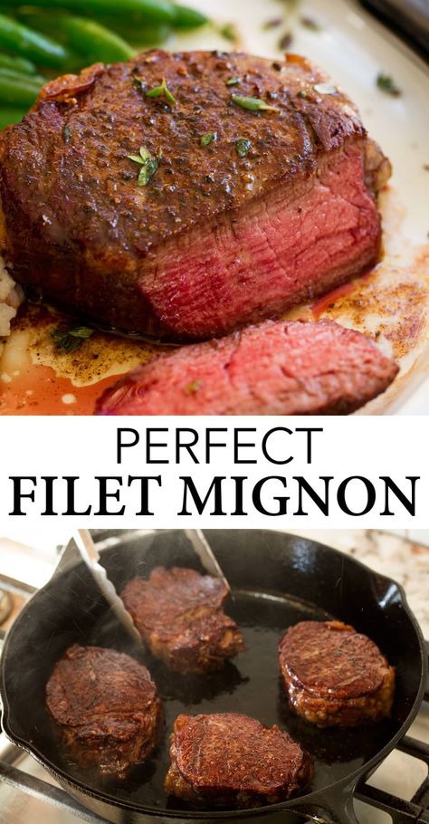 Filet Mignon Recipes Grilled, Perfect Filet Mignon, Pan Seared Filet Mignon, Filet Steak, Mignon Steak, Filet Mignon Recipes, Filet Mignon Steak, Beef Filet