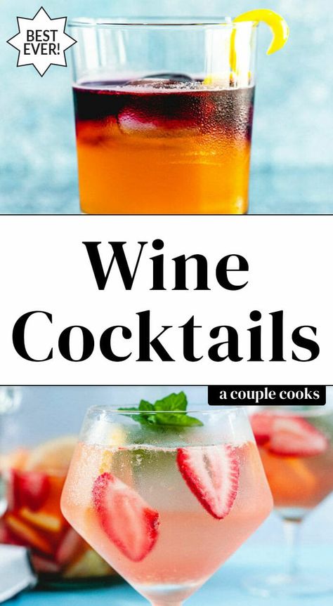 Delicious Mixed Drinks, White Wine Drink, Red Wine Spritzer, Sparkling Wine Drinks, Wine Spritzer Recipe, White Wine Cocktail, Wine Recipes Drink, Red Wine Drinks, Wine Mixed Drinks