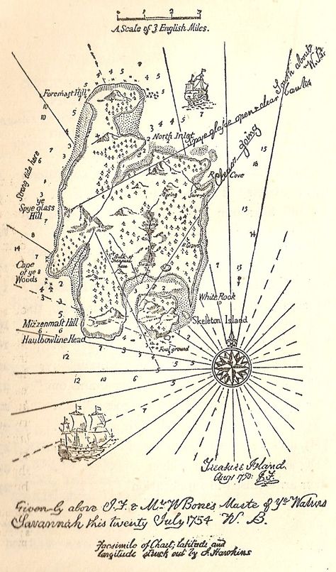 This was Treasure Island in 1750. Miraculously, it is utterly unchanged to this day. Treasure Island Tattoo, Treasure Island Aesthetic, Ocean Academia, Treasure Island Map, Treasure Hunt Map, Island Tattoo, Pirate Decor, Mermaid Cove, Imaginary Maps