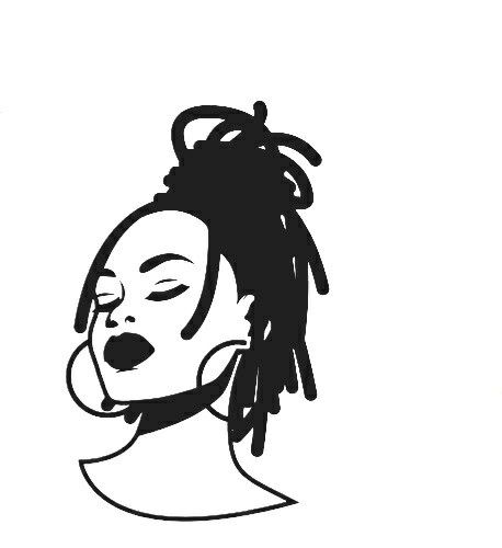 Dread Locs Drawing, Natural Hair Tattoo Black Women, Dreadlocks Tattoo Design, Dreadlock Tattoo, Dreadlock Tattoo Design, Locs Tattoos Ideas, Woman With Locs Tattoo, Loctician Logo, Loc Art