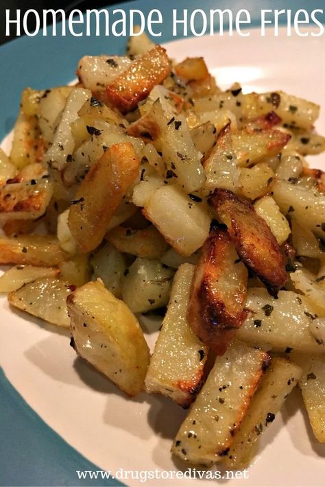 Skip the frozen home fries and instead, make your own Homemade Home Fries. Get the recipe at www.drugstoredivas.net. Homefries Recipe Airfryer, Homemade Home Fries, Home Fries Recipe, Fries Recipes, Homemade Home, Favorite Breakfast Recipes, Home Fries, Fries Recipe, Dinner Appetizers