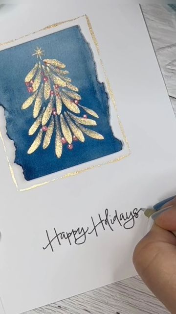 Xmas Cards Diy, Hand Painted Christmas Cards, Hand Painted Cards, Watercolor Christmas Cards Diy, Christmas Greeting Cards Handmade, Painted Christmas Cards, Painted Cards, Holiday Cards Handmade, Simple Christmas Cards