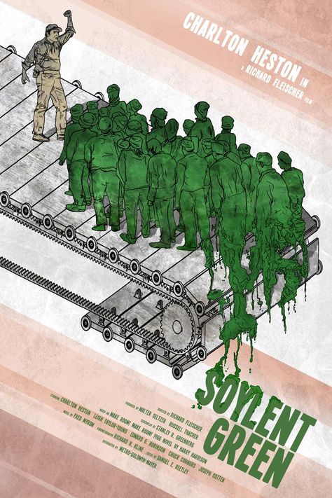 Green Movie Poster, Soylent Green Movie, Dystopian Movies, Green Movie, Funny Ahh, Soylent Green, Joseph Cotten, Film Club, Green Poster