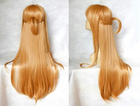 Asuna wig Asuna Cosplay, Asuna Yuuki, Cosplay Tutorial, Hair Reference, Cosplay Wig, Cosplay Wigs, Hair Tutorial, Wigs, Long Hair Styles