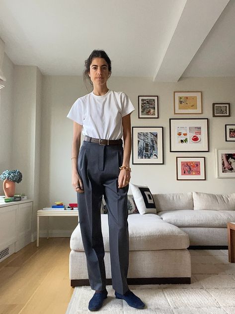 Leandra Medine Style, Black Tuxedo Suit, Peplum Coat, Barbour Style, Manolo Blahnik Sandals, Leandra Medine, Daily Fashion Inspiration, Red Turtleneck, Plain Outfits