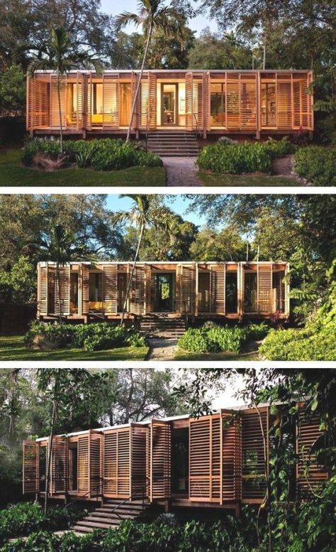 Tropical Architecture, Building A Container Home, Tropical House, Container House Design, An Architect, Tropical Houses, Shipping Container Homes, Forest House, Florida Home