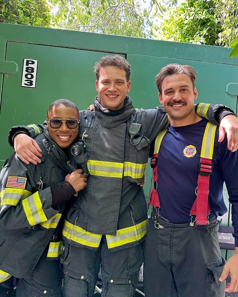 9-1-1 on ABC | Well, aren’t they just the bee’s knees! A new season of #911onABC premieres Sept 26 on ABC and stream on Hulu. | Instagram Aisha Hinds, Oliver Stark, Into The Badlands, Supernatural Art, Ryan Guzman, Ryan Murphy, Fire Fighter, Season 8, Cute Little Things