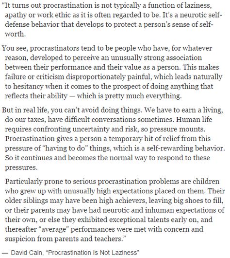 David Cain, “Procrastination Is Not Laziness” Procrastination Is Not Laziness, Changing Habits, Positive Parenting, Book Quotes, Wise Words, Coaching, Inspirational Quotes, Parenting, Turn Ons