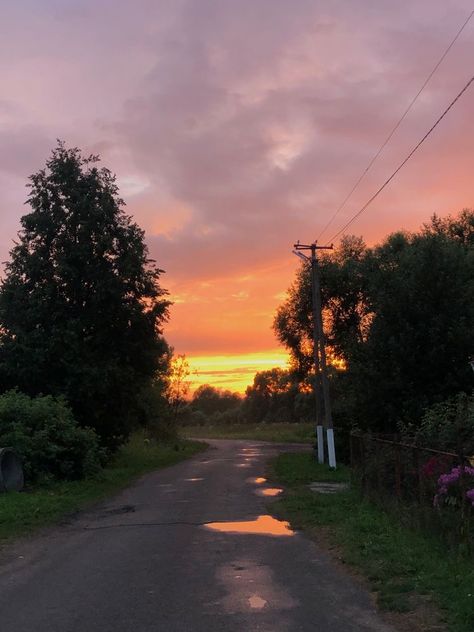 Summer In Village, Summer Village Aesthetic, Small Village Aesthetic, Sky Village, Sunset Village, French Country Cottages, Summer Sunset Aesthetic, Village Aesthetic, Aesthetic Village