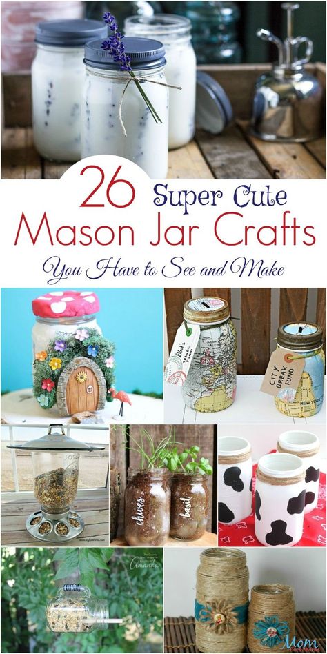 26 Super Cute Mason Jar Crafts You Have to See and Make Easy Mason Jar Crafts, Diy Hanging Shelves, Mason Jar Projects, Jar Art, Diy Jar Crafts, Mason Jar Crafts Diy, Mason Jar Gifts, Mason Jar Lighting, Jar Diy