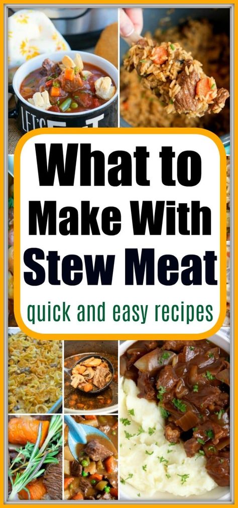 How To Stretch Meat In Meals, Stew Meat Recipes Quick, Easy Stew Meat Recipes, Beef Stew Casserole, Dinner And Lunch Recipes, Quick Beef Recipes, Beef Stew Meat Recipes, Beef Tip Recipes, Beef Tips And Gravy