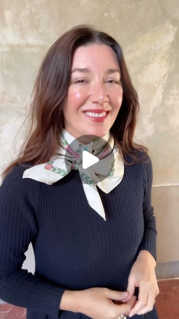 Jamie Beck on Instagram: "@marinmontagut silk scarf for @provencepoiriers | @coralievancaloen jewels | @officinae_ sweater dress 

#jamiebeckscarftutorial 

#howtotieascarf #scarfstyle #scarftutorial #scarf" Stepford Wife, Scarf Knots, Scarf Tutorial, Fashion Videos, Scarf Tying, How To Wear Scarves, Long Scarf, Clothing Hacks, Scarf Styles