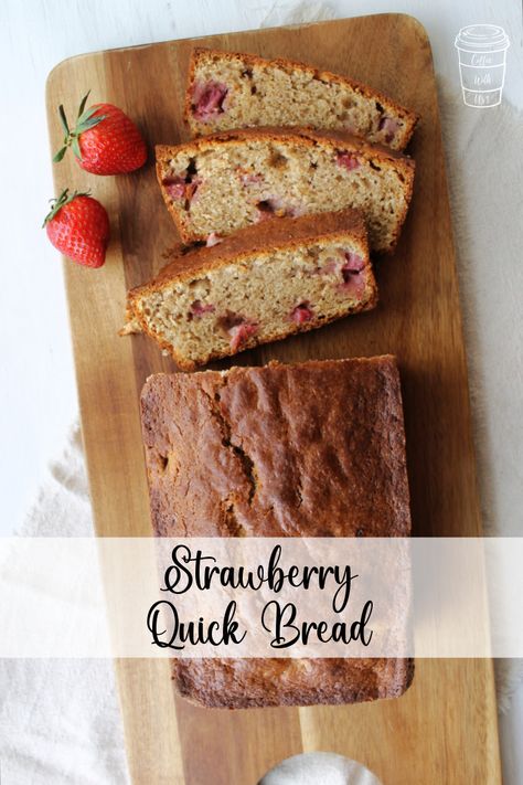 Fresh, juicy strawberries are the star in this Strawberry Quick Bread. This recipe makes two loaves of sweet strawberry bread. Gluten Free Donuts Baked, Cinnamon Bread Easy, Homemade Baked Bread, Strawberry Bread, Lemon Bread, Yeast Bread Recipes, Amazing Desserts, Best Bread Recipe, Homemade Muffins