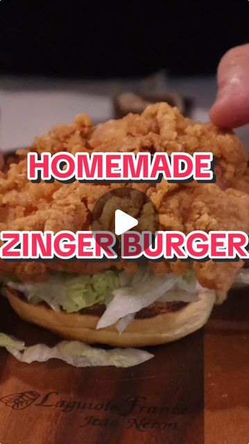 all about burgers on Instagram: "HOMEAMDE - ZINGER BURGER 🔥  Putting the colonel to the test   MARINADE:  2 cups Chicken Stock 1 TBSP Salt 3 tsp Cayenne 2 tsp Paprika 1 tsp Chili Powder ½ tsp Garlic Powder ½ tsp Onion Powder  DRY MIX:  2 cups Flour 1 TBSP Baking Powder 1 TBSP Sugar ½ tsp Cayenne ¼ tsp Paprika  #food #burger #kfc #colonel #recipe #cooking #kitchen #zinger #foodie #canberra #viral #foodreview" Chicken Zinger Burger Recipe, Chicken Burger Sauce, Zingers Recipe, Zinger Burger Recipe, Zinger Burger, Crispy Chicken Burgers, Food Burger, Chicken Burger, Burger Sauce