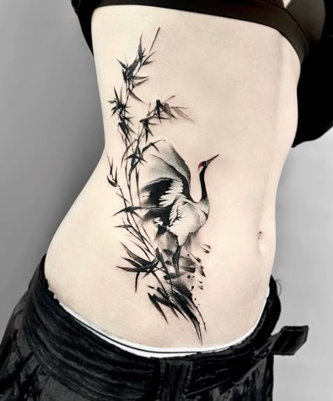 Japanese Bird Tattoo, Bailey Tattoo, Jewlery Tattoo, Dj Tattoo, Chinese Tattoos, Heron Tattoo, Atlas Tattoo, Crane Tattoo, Waist Tattoos