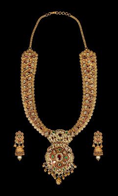 Indian Jewellery and Clothing: Vb jewellers Long Kundan Necklace, Vummidi Bangaru Jewellers, Kundan Long Necklace, Pakistani Jewellery, Traditional Jewellery, Antique Jewelry Indian, Indian Jewellery Design, Indian Jewelry Sets, Kundan Necklace