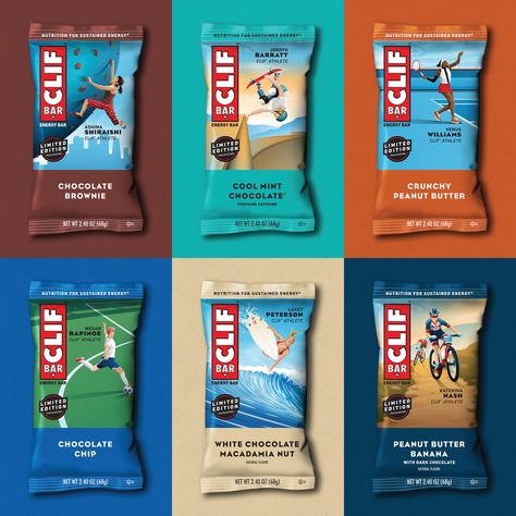 Climbing Graphic, Package Branding, Snack Package, Bar Packaging, Clif Bar, Women Athletes, Clif Bars, Limited Edition Packaging, Food Package