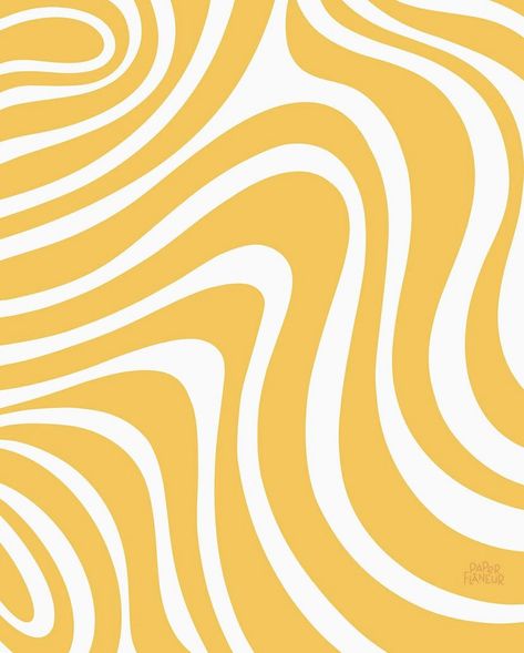 Yellow Waves Wallpaper, Yellow Groovy Wallpaper, Retro Swirl Pattern, Yellow Wavy Background, Wavy Background Aesthetic, Yellow Swirl Wallpaper, Swirly Background, Wavy Lines Pattern, Wavy Background