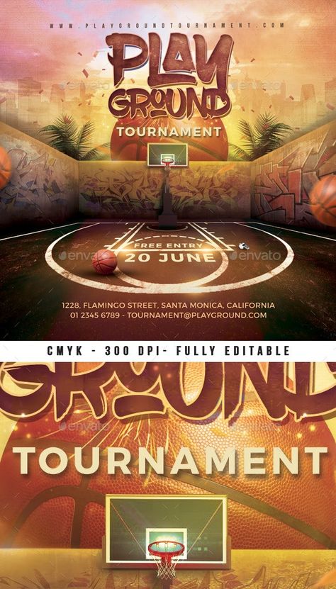 Basketball Playground Tournament Flyer - Sports Events Basketball Camp Flyer, Basketball Tournament Poster, Basketball Playground, Basketball Flyer, Urban Playground, Street Basketball, Basketball Videos, Basketball Camp, Online Organization