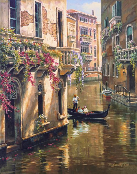 Venice City, Images D'art, City Pictures, 3 Piece Wall Art, City Landscape, Scenic Landscape, Landscape Canvas, Venice Italy, Art Watercolor