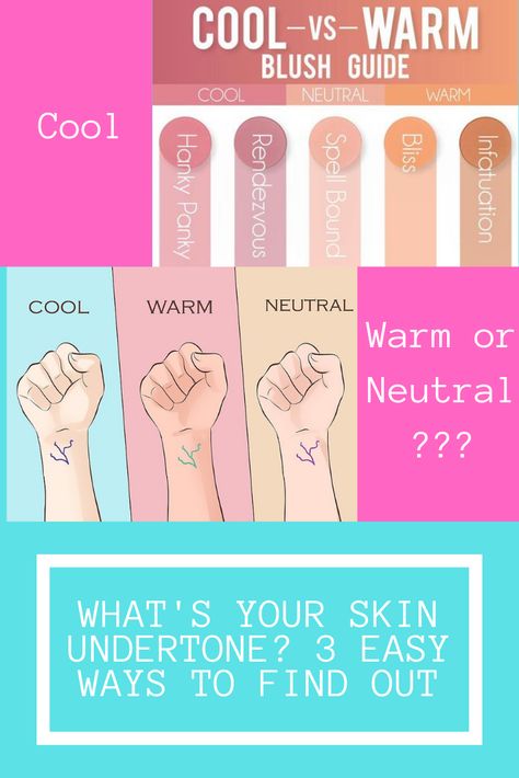 Find out what your skin undertone is with these 3 easy techniques. How To Know Your Undertone, Teknik Makeup, Neutral Skin Tone, Skin Undertones, Hacks Every Girl Should Know, Dark Underarms, Colors For Skin Tone, Neutral Undertones, Cool Undertones