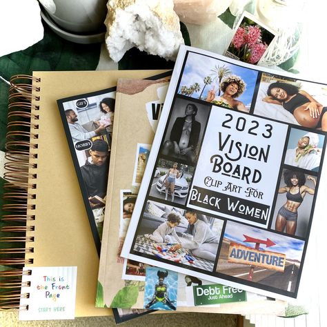 HOW TO CREATE A VISION BOARD BOOK FOR LIFE-CHANGING MANIFESTATION IN 2023 — House of Adonis Blue Vision Book Ideas Inspiration, Vision Book Ideas, Host A Vision Board Party, Vision Book Journals, Vision Board Kit Diy, Vision Board Categories, Vision Board Book, Large Scrapbook, Vision Book