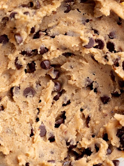 Edible Chocolate Chip Cookie Dough Edible Cookie Dough Recipe Easy, Ice Cream Muffins, Edible Chocolate Chip Cookie Dough, Bread Bar, Brown Butter Chocolate Chip Cookies, Broma Bakery, Chocolate Cookie Dough, Edible Cookie Dough, Baking Muffins