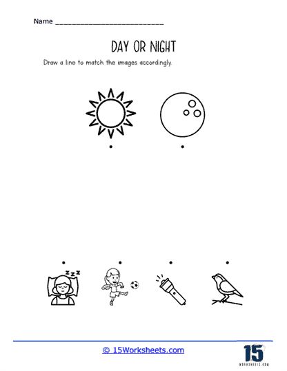 Day And Night Kindergarten, Day And Night Activities Preschool, Day And Night Worksheet, Matching Activity For Preschoolers, Holiday Science, Activity For Preschoolers, Kindergarten Social Studies, Worksheets Kindergarten, The Sun And Moon