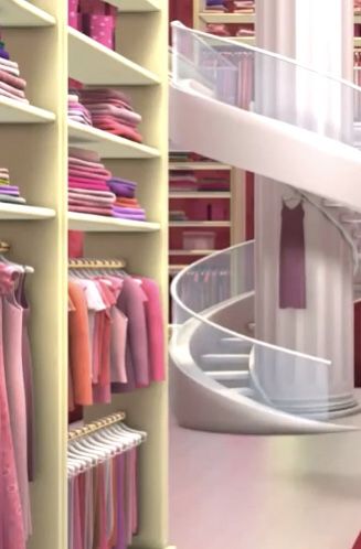 Barbie Dream House Closet, Barbie Life In The Dream House Wallpaper, Barbie’s Closet, Barbie Life In The Dream House Aesthetic, Barbie Closet Aesthetic, Barbie Life In The Dream House, Barbie Bedroom Ideas, Barbies Closet, Barbie Malibu Dream House